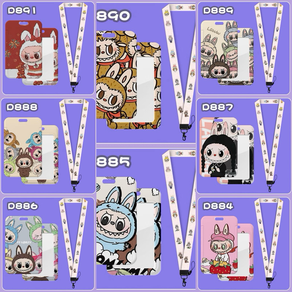 

[ HOT ] R-JUST Lanyard ID Card Karakter Lucu LABUBU Edition Card Holder/ ID Card leher Tali Strap