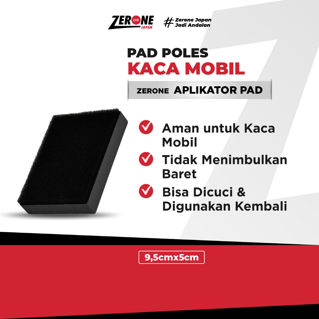 Zerone Japan Aplikator Pad Poles Kaca Mobil Aman Tidak Menimbulkan Baret