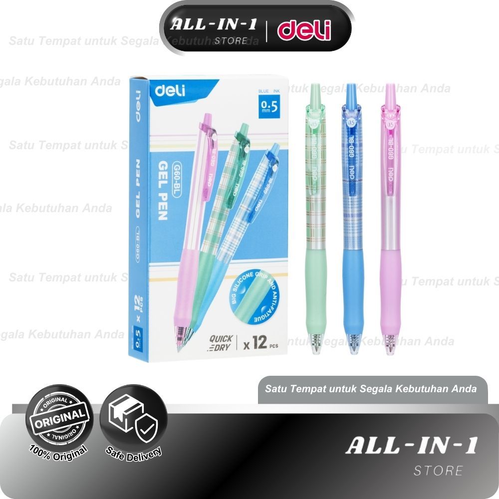 

Deli Gel Pen / Pulpen Gel Cetak 0.5 mm Tinta Hitam Desain Corak EG60