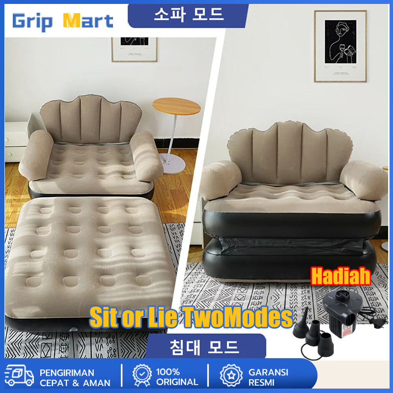 Sofa angin jumbo Sofa Santai Angin Portable Sofa Tiup Dengan Sandaran kasur Angin free pompa Bed Ang