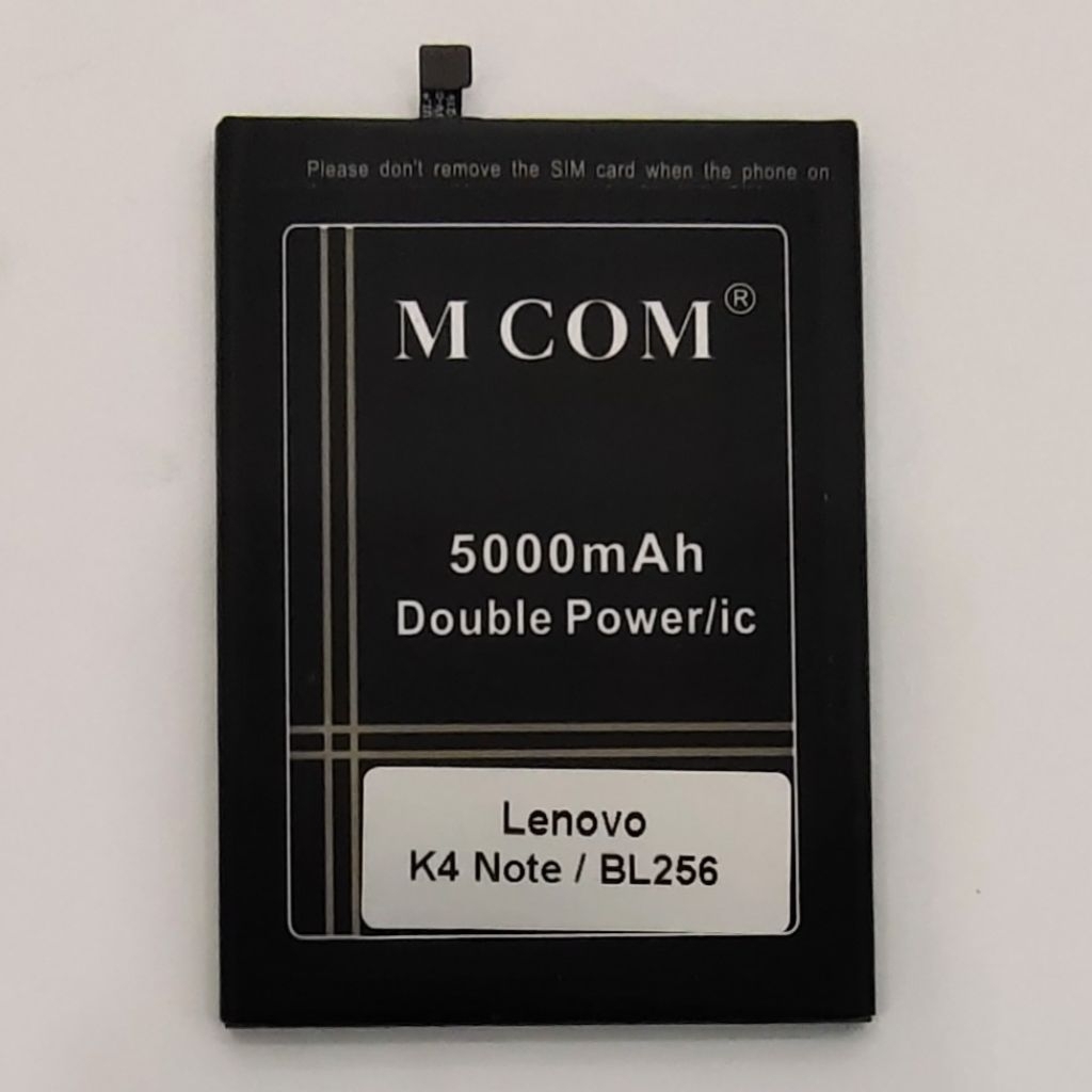 BATERAI LENOVO VIBE K4 NOTE / BATRE LENOVO BL256 / BL-256 / BL 255 MCOM DOUBLE POWER REAL CAPACITY B