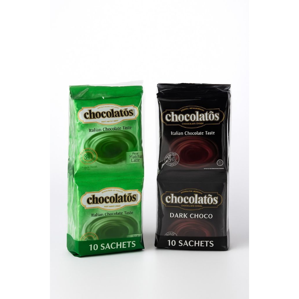 Chocolatos Drink Matcha & Dark Choco 26g | isi 10 | Grosir Renteng