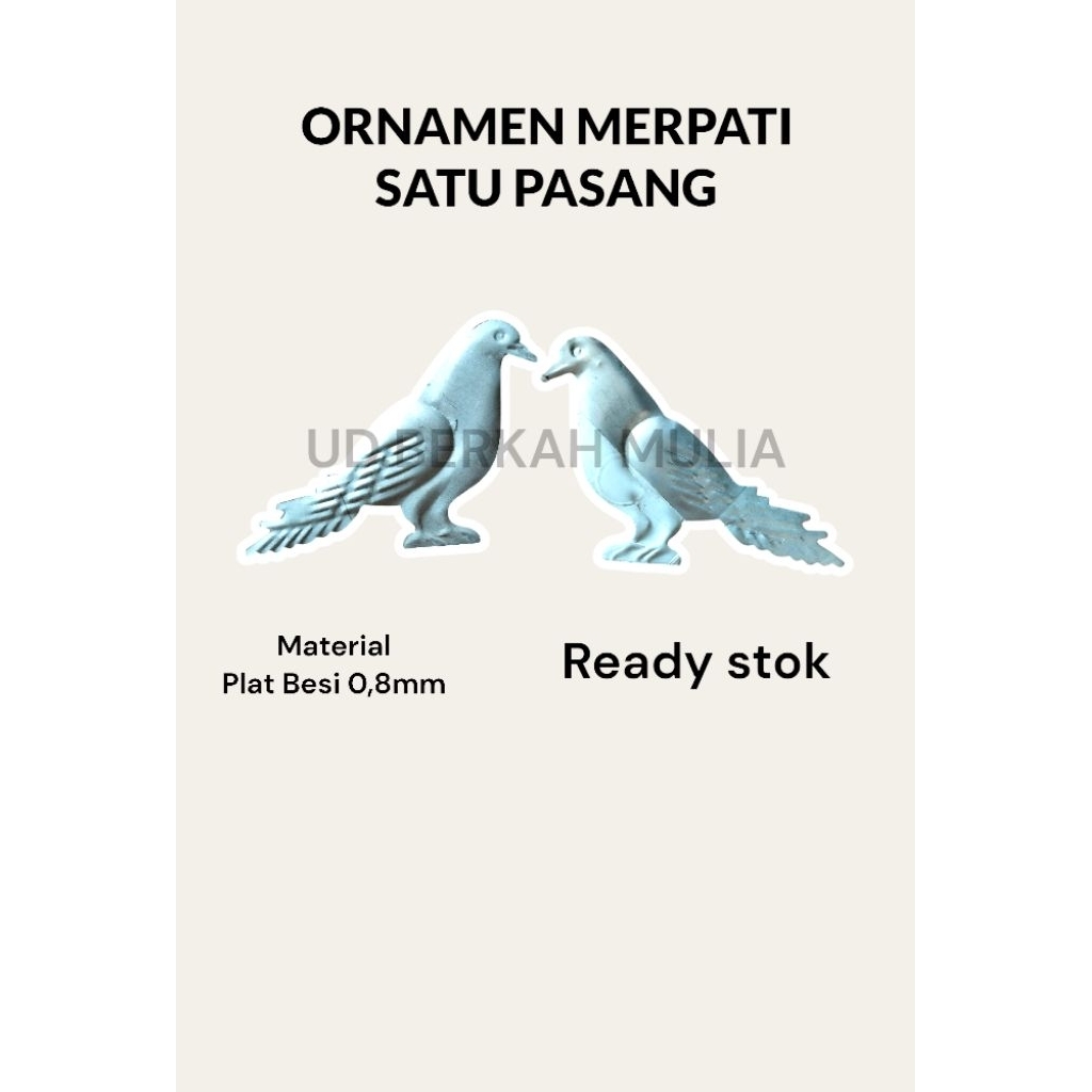 Ornamen Burung Merpati Satu Pasang Aksesoris Pintu Pagar Besi