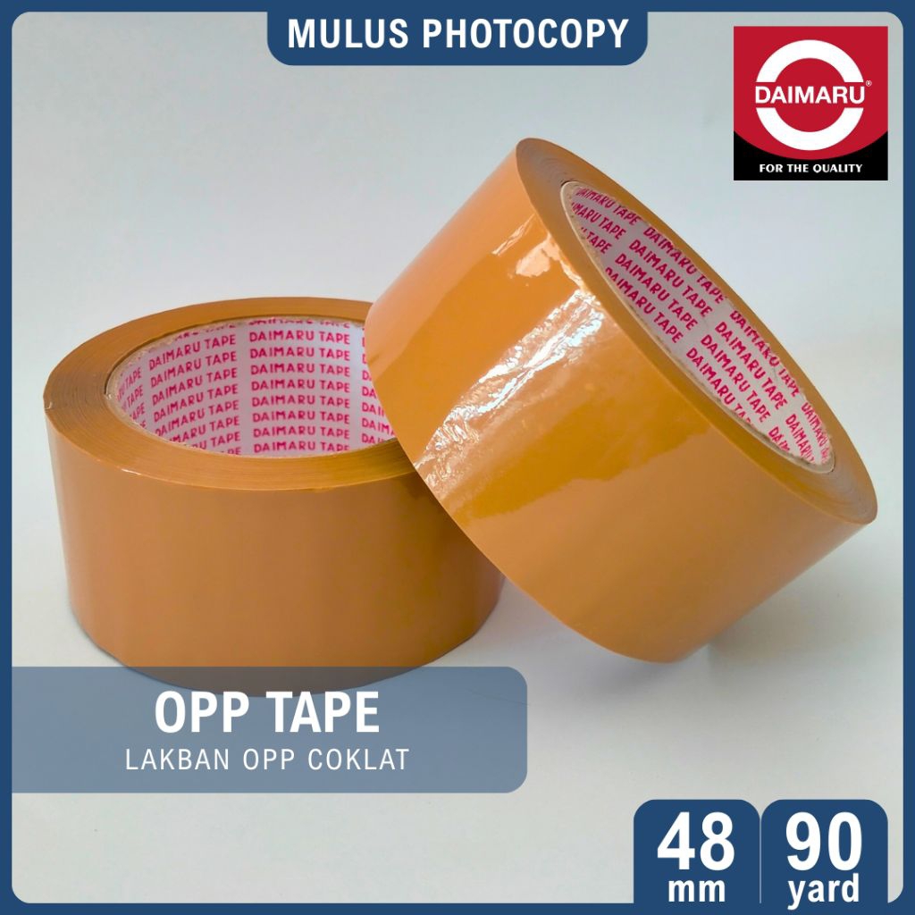 

Lakban OPP Tape Coklat Daimaru 48 mm x 90 yard Isolasi Selotip 2" inch