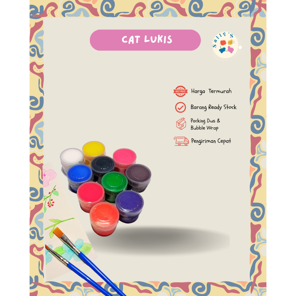 

Cat Lukis Akrilik Perlengkapan Melukis Anak Sekolah Palet Canvas Hadiah Souvenir