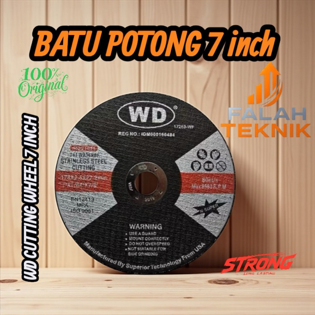 Cutting Wheel WD 7 Inch / WD Batu Potong 7 x 2.5 MM / Batu wd gerinda 7"