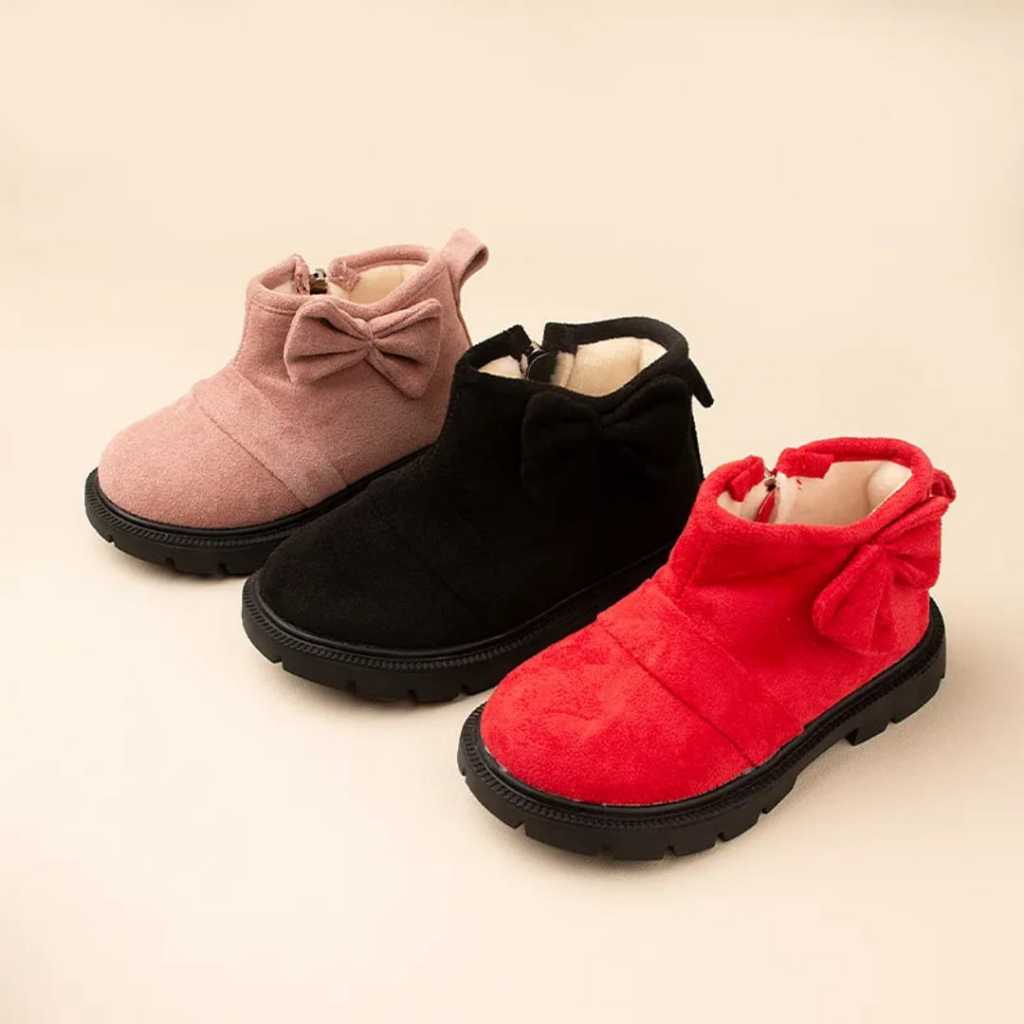 Sepatu Boot Anak Perempuan Pita Samping cantik  3-10 Tahun
