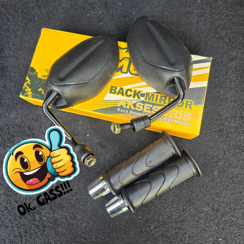 Sepasang Spion BEAT X1 - Kaca Spion Assy Beat Tangkai Model X1 Thailand Universal Honda Vario Beat S