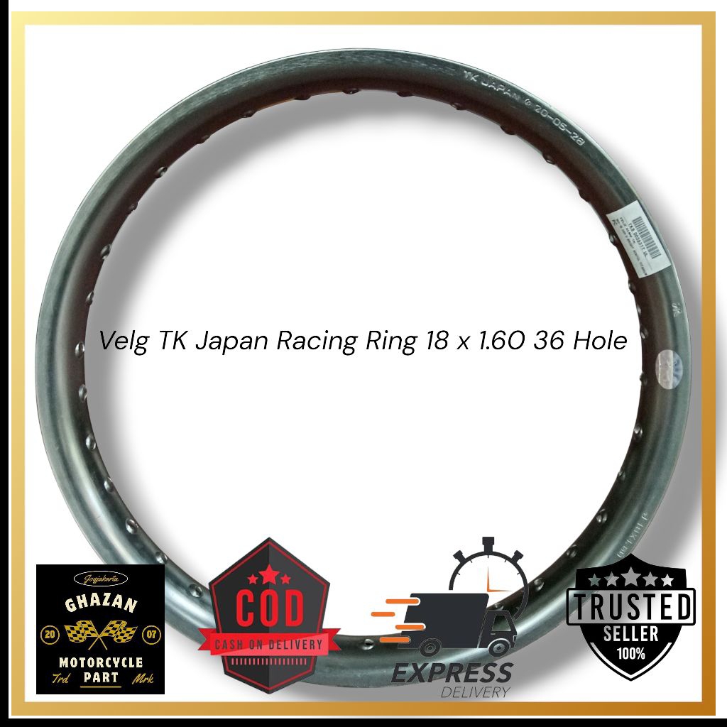 Velg TK Japan Racing Ring 18 x 1.60 36 Hole Aluminium Racing Warna Titanium – Cocok RX King, Ninja, 