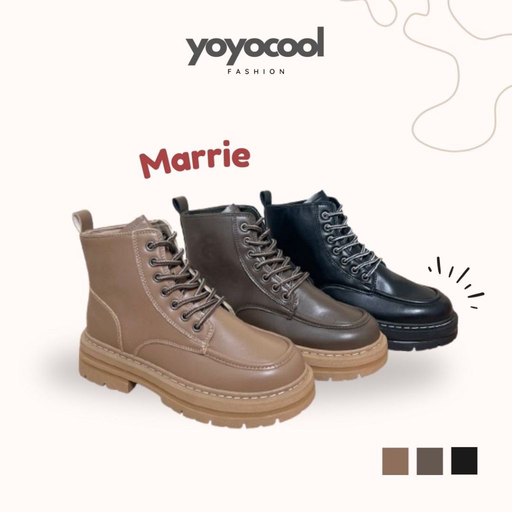 CUCI GUDANG YOYOCOOL MARRIE BOOTS / SEPATU SNEAKERS BOOTS WANITA / SEPATU FORMAL / SEPATU STYLISH /