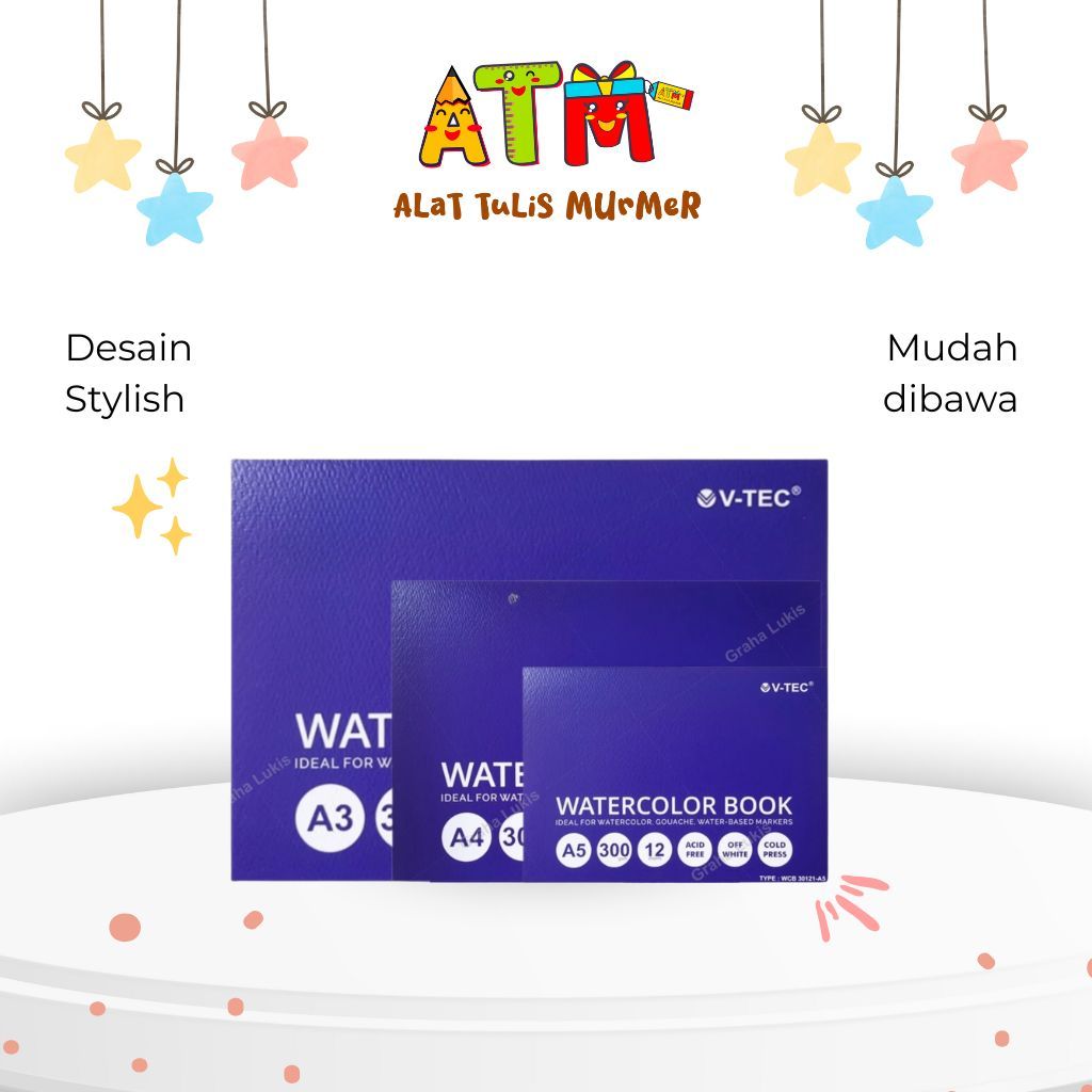 

Watercolour Book/Buku Sketsa/Vtec Watercolour Book WCB A5, A4, A3