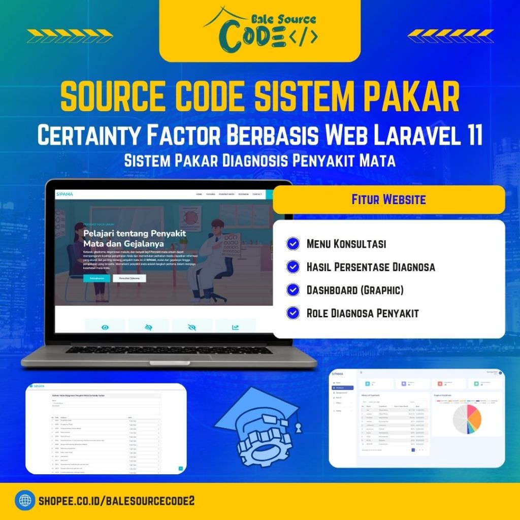 Source Code Sistem Pakar Laravel 11 (Certainty Factor) – Diagnosis Penyakit Mata