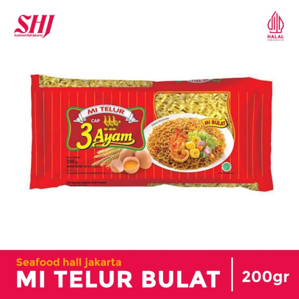 

Cap 3 Ayam Mi Telur Bulat 200gr / 1pcs