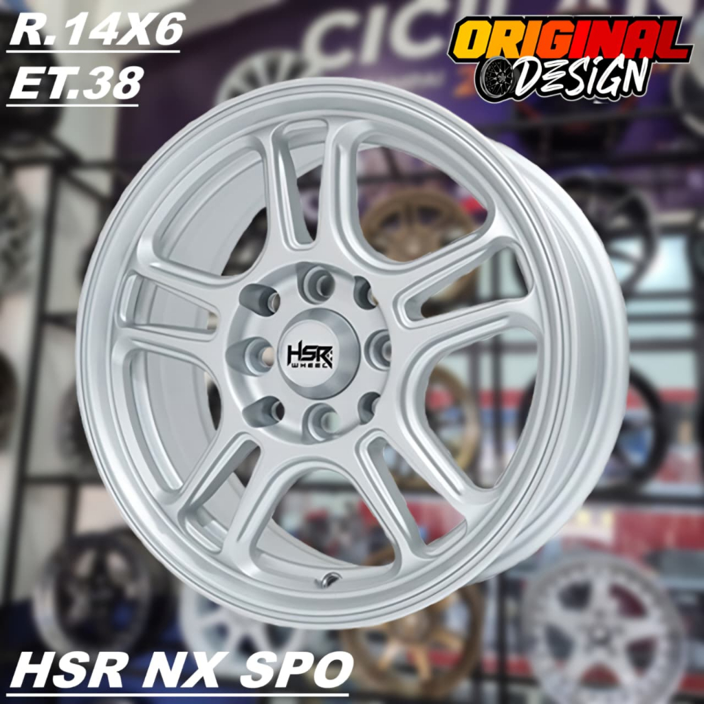 Pelek Mobil BRIO AGYA SIGRA AVANZA Ring 14 Warna Silver Velg HSR NX SPO R14
