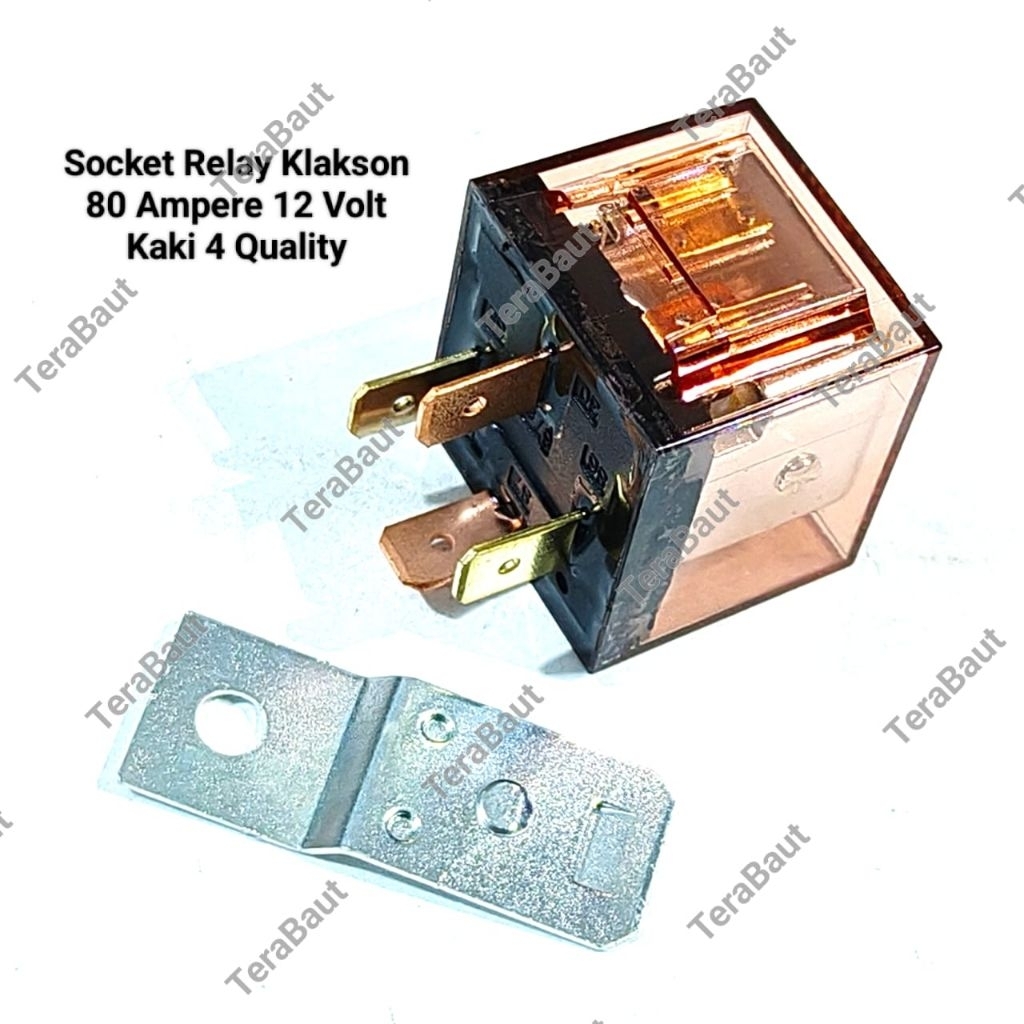 Relay Klakson 80 Ampere 12 Volt Kaki 4 Transparan