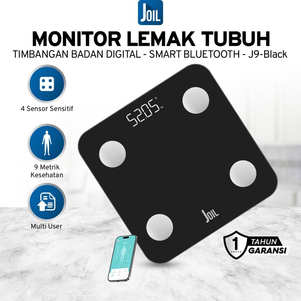 Joil Timbangan Badan Digital Body Fat Scale 4 Sensor J9