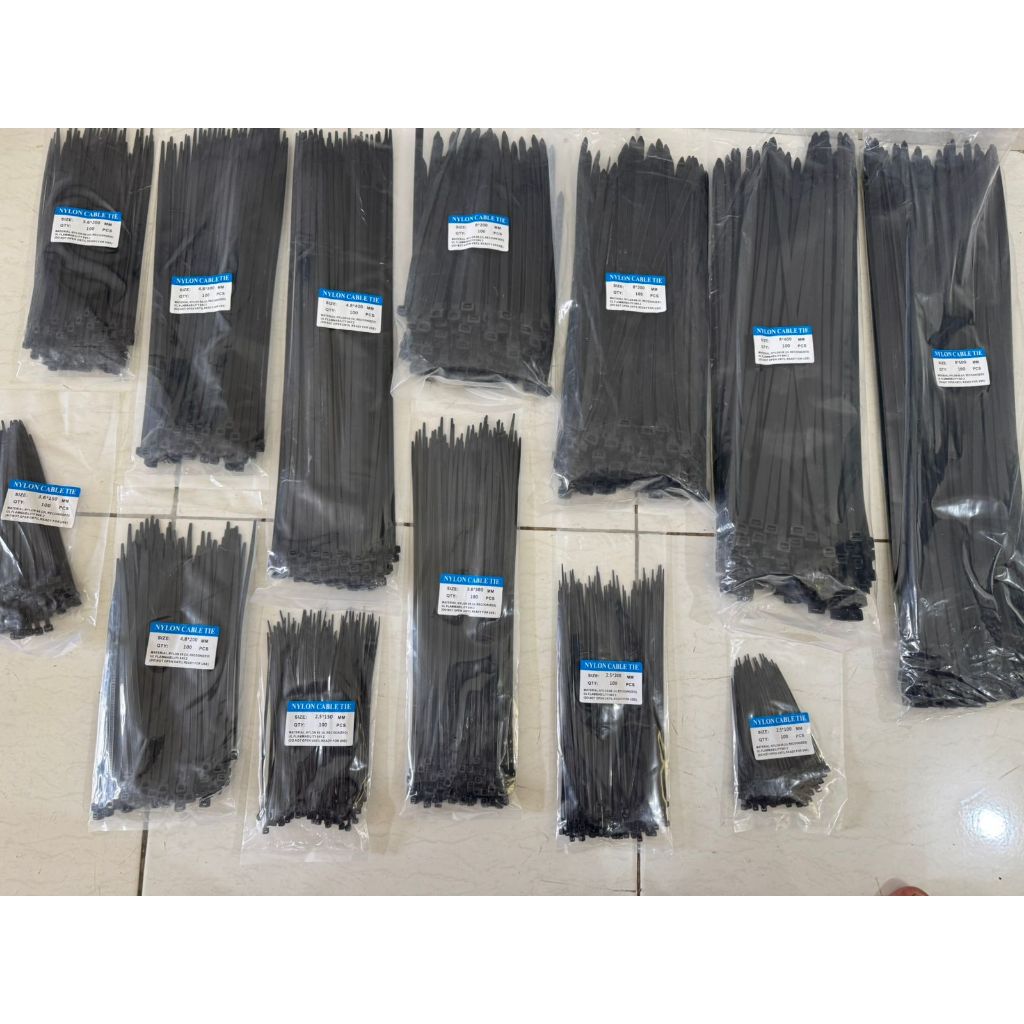

kabel ties / cable ties nylon 8.0 mm x 400 mm ( 16 inch / 40cm) HITAM - 1pack