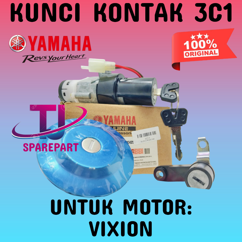 KUNCI KONTAK KODE 3C1set Kunci Kontak KUALITAS ASLI ORIGINAL YAMAHA VIXION Old Lama ORI