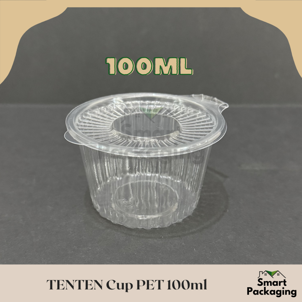 [ISI 50 PCS] TENTEN Cup PET 100ml / Cup Plastik Kecil 100 ml Garis / Sauce Container Bening / Cup Sa