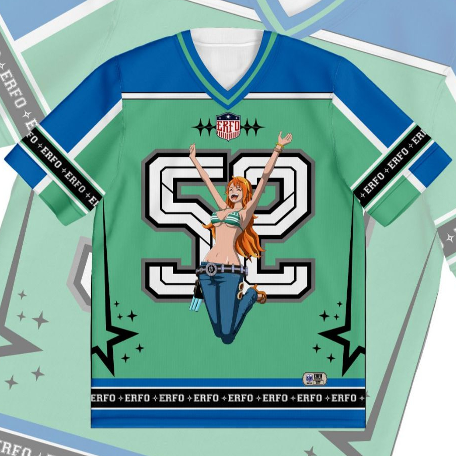 Jersey Anime One Piece Nami No. 52 - Kaos Full Print Manga Pria Wanita (BENGHAR Special Edition)
