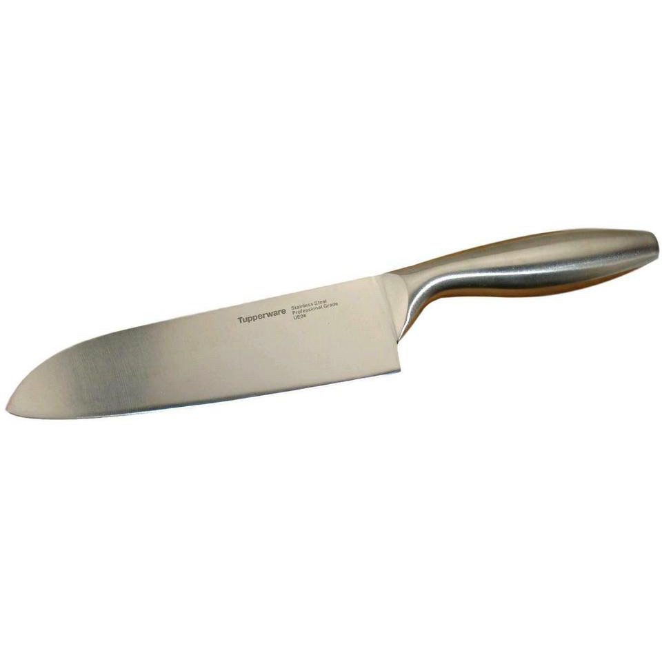 Pisau Full Stainless Steel Tupperware Pro Asian Santoku Knife