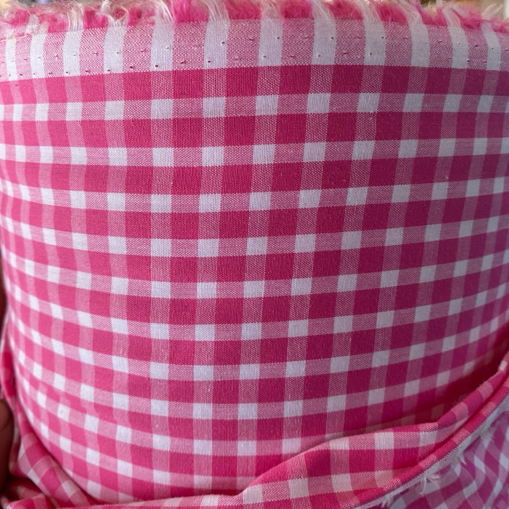 kain katun poplin motif kotak-kotak kain katun premium kain meteran harga per 0.5 meter