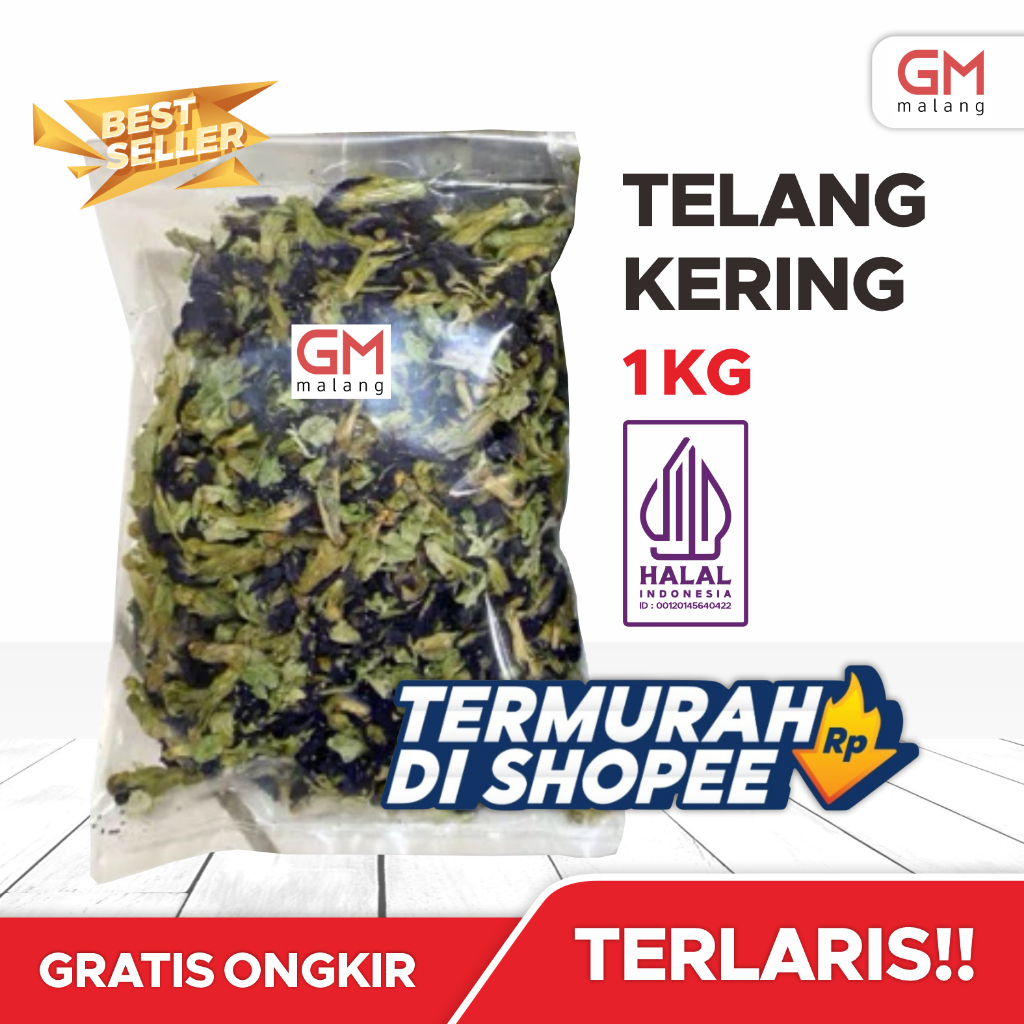 Bunga Telang Kering Organik 1 Kg Butterfly Pea Tea