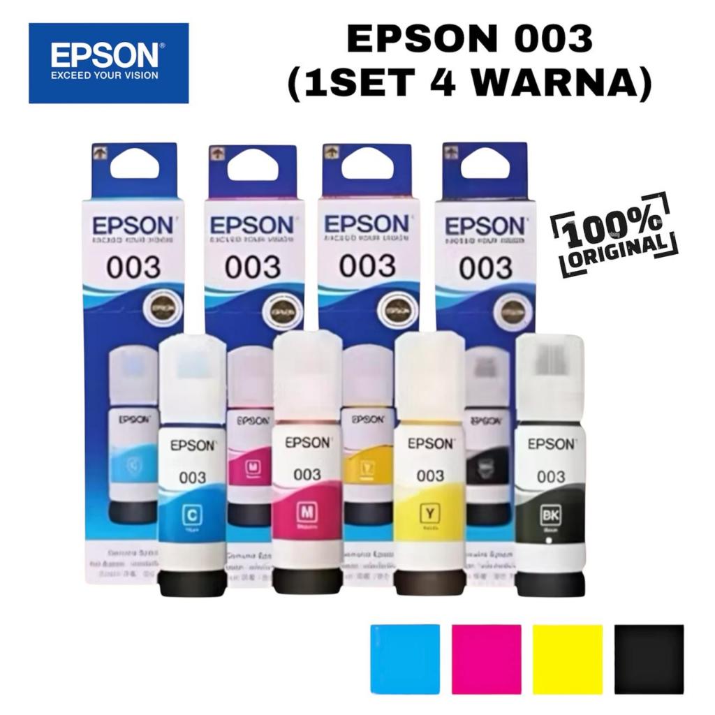 1SET TINTA EPSON 003 ORIGINAL L3210/L1110/L3110/L3210/L3150/L5190
