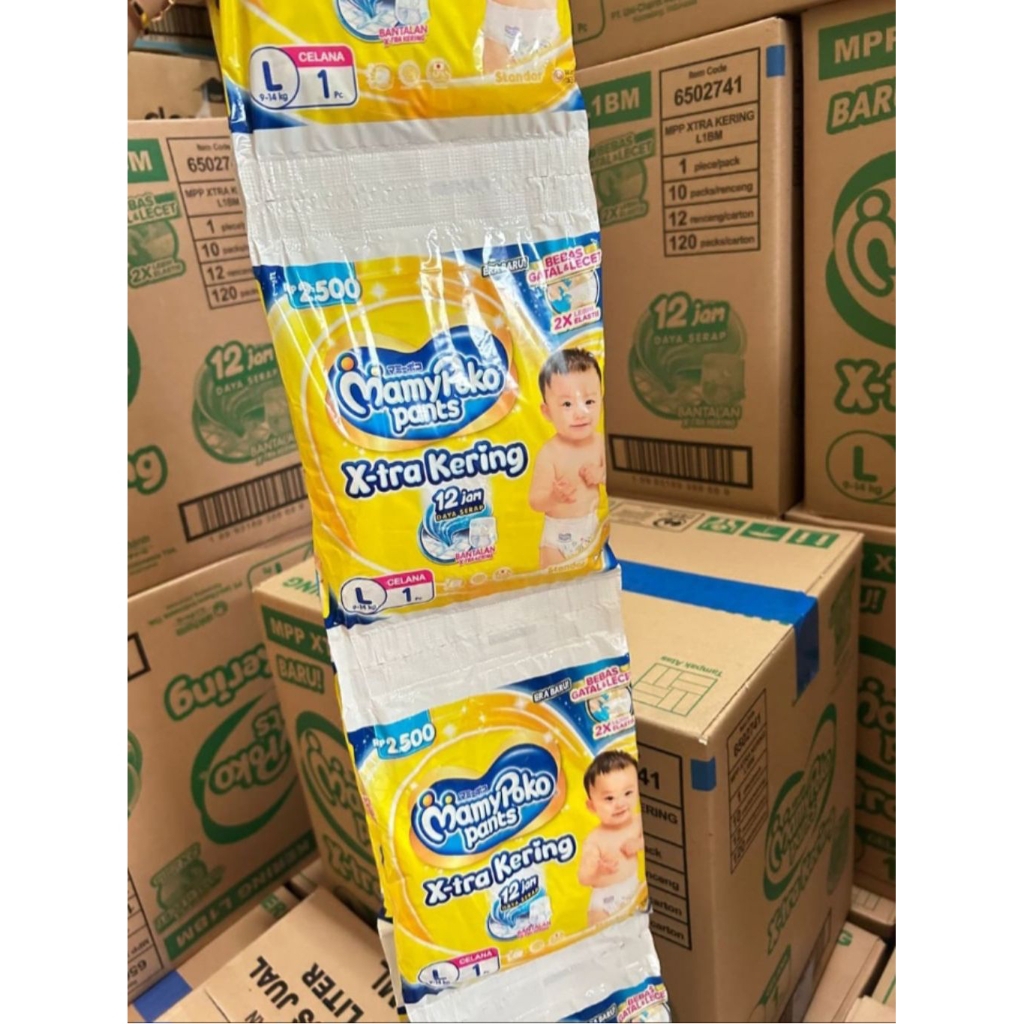 9-14kg L | MamyPoko Pants Pampers Bayi | Popok Celana 1 Renceng isi 10pcs X-tra Kering