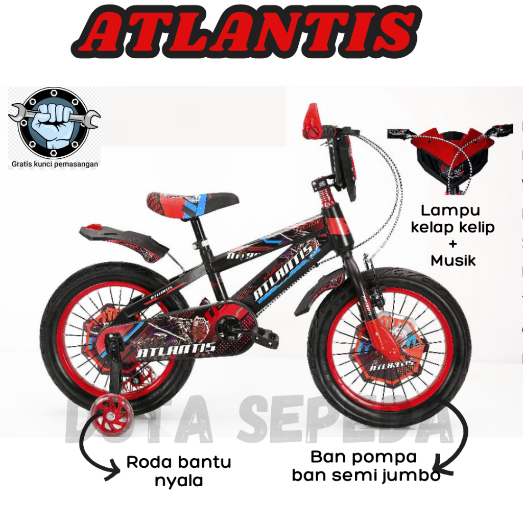 sepeda anak laki laki 16 inch ban pompa usia 4 sampai 6 Tahun