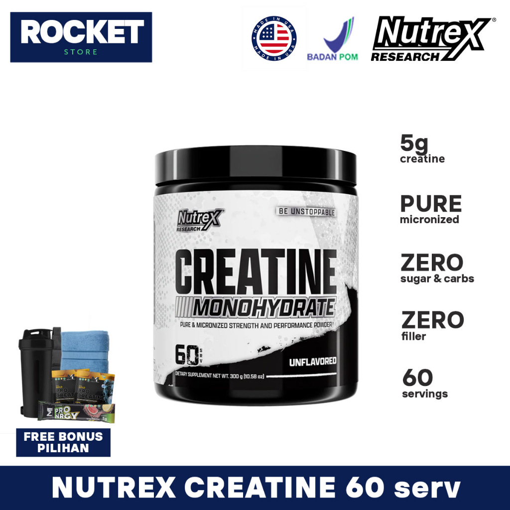 NUTREX Research Creatine Monohydrate 300 gram 60 servings - Suplemen Kreatin