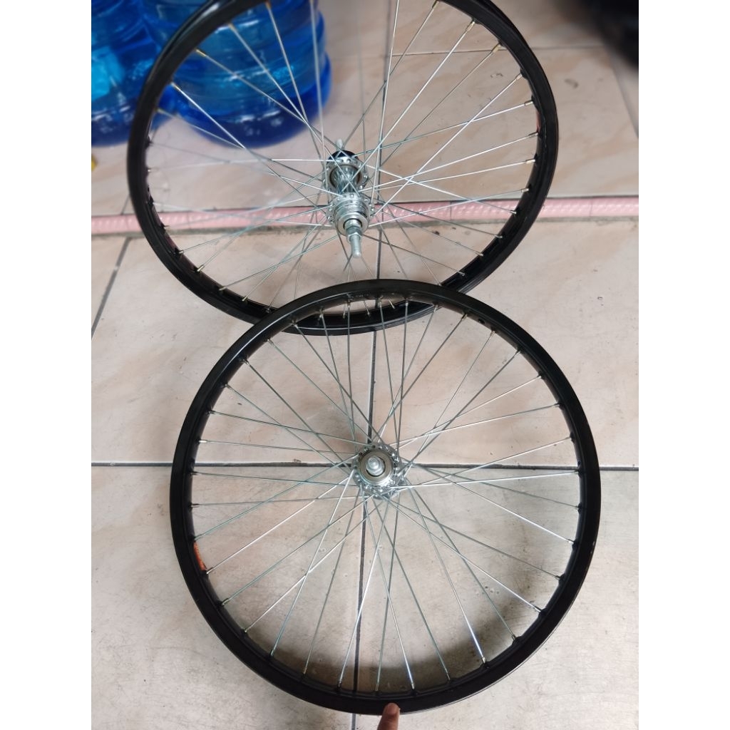 Lingkar / Velg Sepeda BMX 20  Lingkar / Velg 20 Inch Hitam Jari Jari Spoke Chroom | High Quality