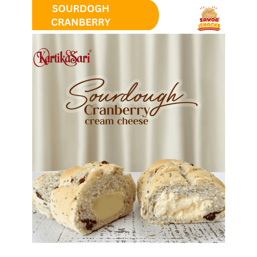 

Kartika Sari Roti Cranberry Cream Cheese Sourdough Bread, 145 Gram