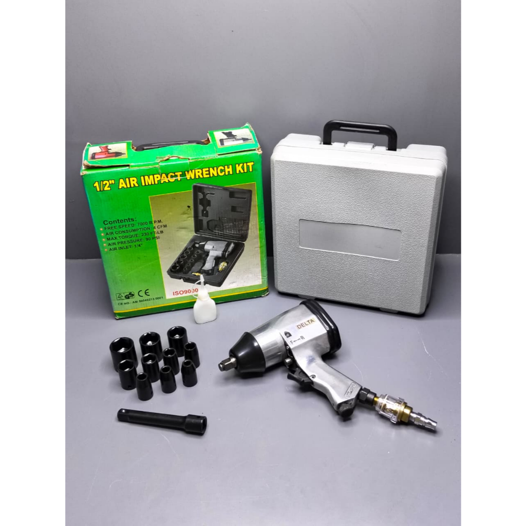 Air Impact Wrench 1/2" - Alat Bor Pembuka Buka Baut Roda Angin Kompressor
