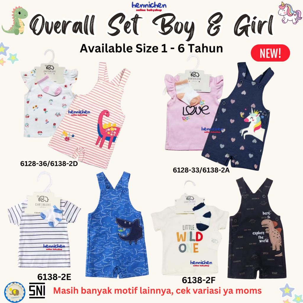 CARTERLOVE CARTER LOVE OVERALL SET BABY CARTERS BAJU KODOK ANAK PEREMPUAN