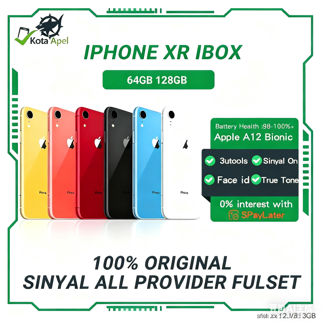 IBOX iPhone XR Second  64GB 128GB 256GB Bekas LCD Original 100% EX INTER Mulus Fullset Garansi 3 bln