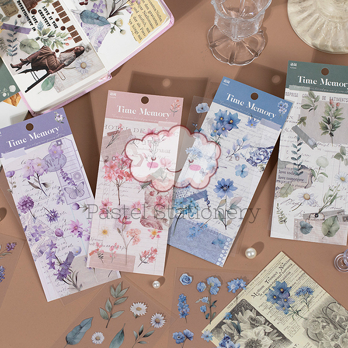 

Time Memory Flower PET Diary Deco Stickers - Stiker Lucu