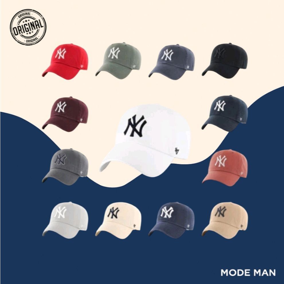 47 Brand / 47Brand Authentic MLB NY Yankees/New York Baseball Clean Up – Topi Baseball Pria, Strapba