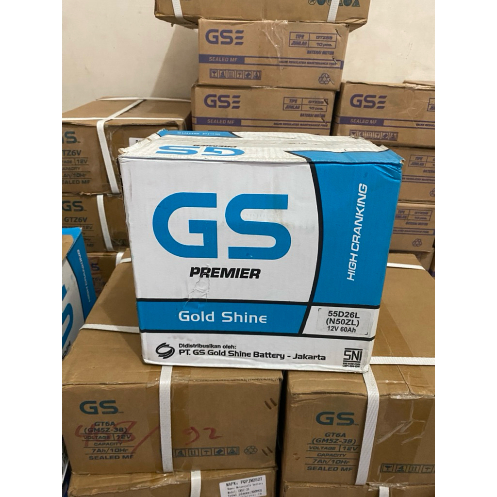 Aki Basah Mobil GS Goldshine Tipe N50ZL / 55D26L