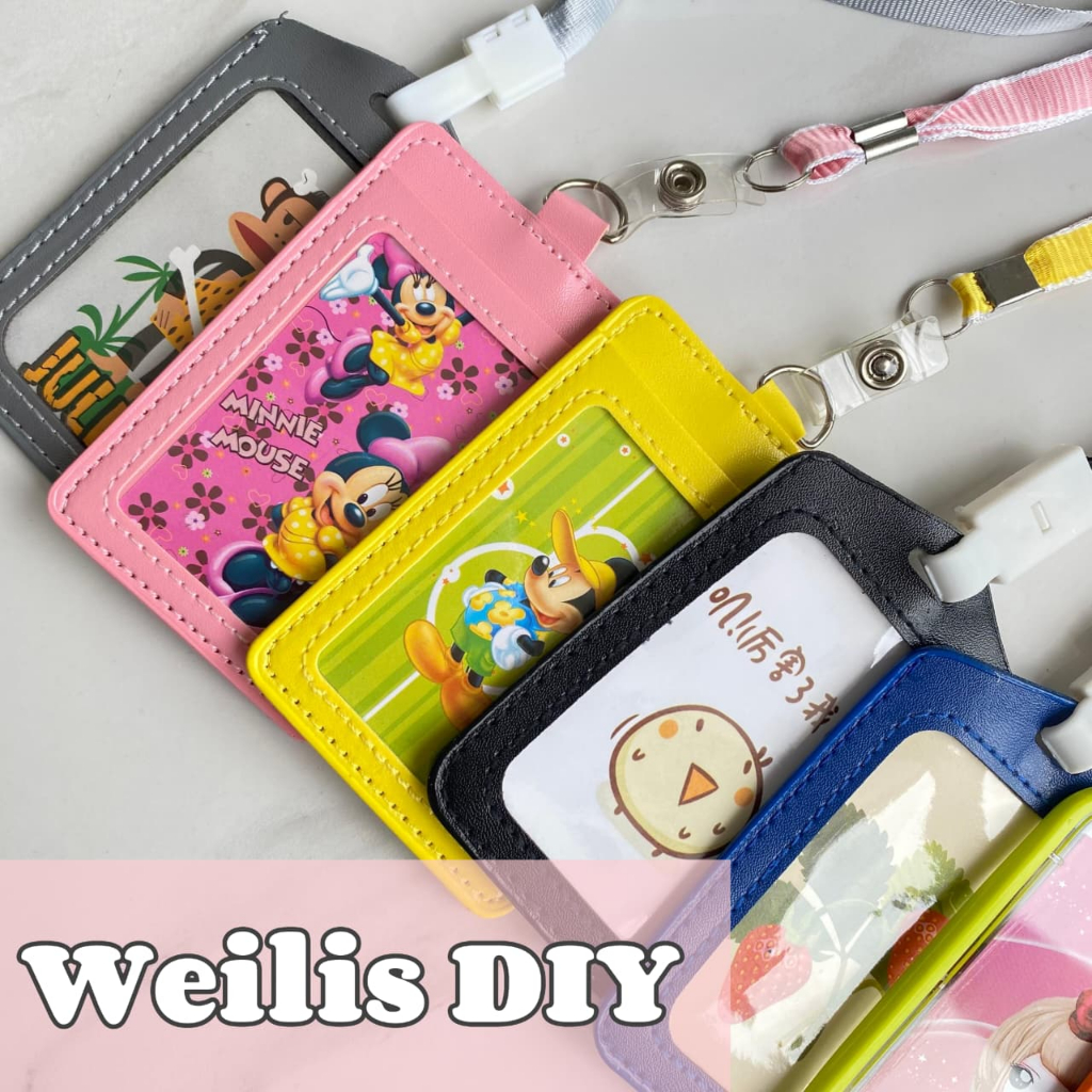 

TERMURAH! ID Card dengan lanyard + kaitan NAME TAG holder card bahan KULIT DAN AKRILIK GROSIR MURAH 20PCS MIX Motif polos warna warni kualitas PREMIUM