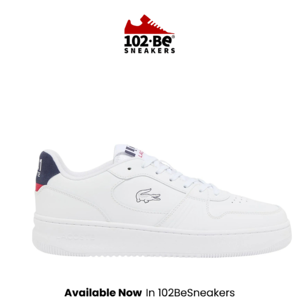 Sepatu Lacoste l001 set leather men's sneakers shoes - white (407) Original