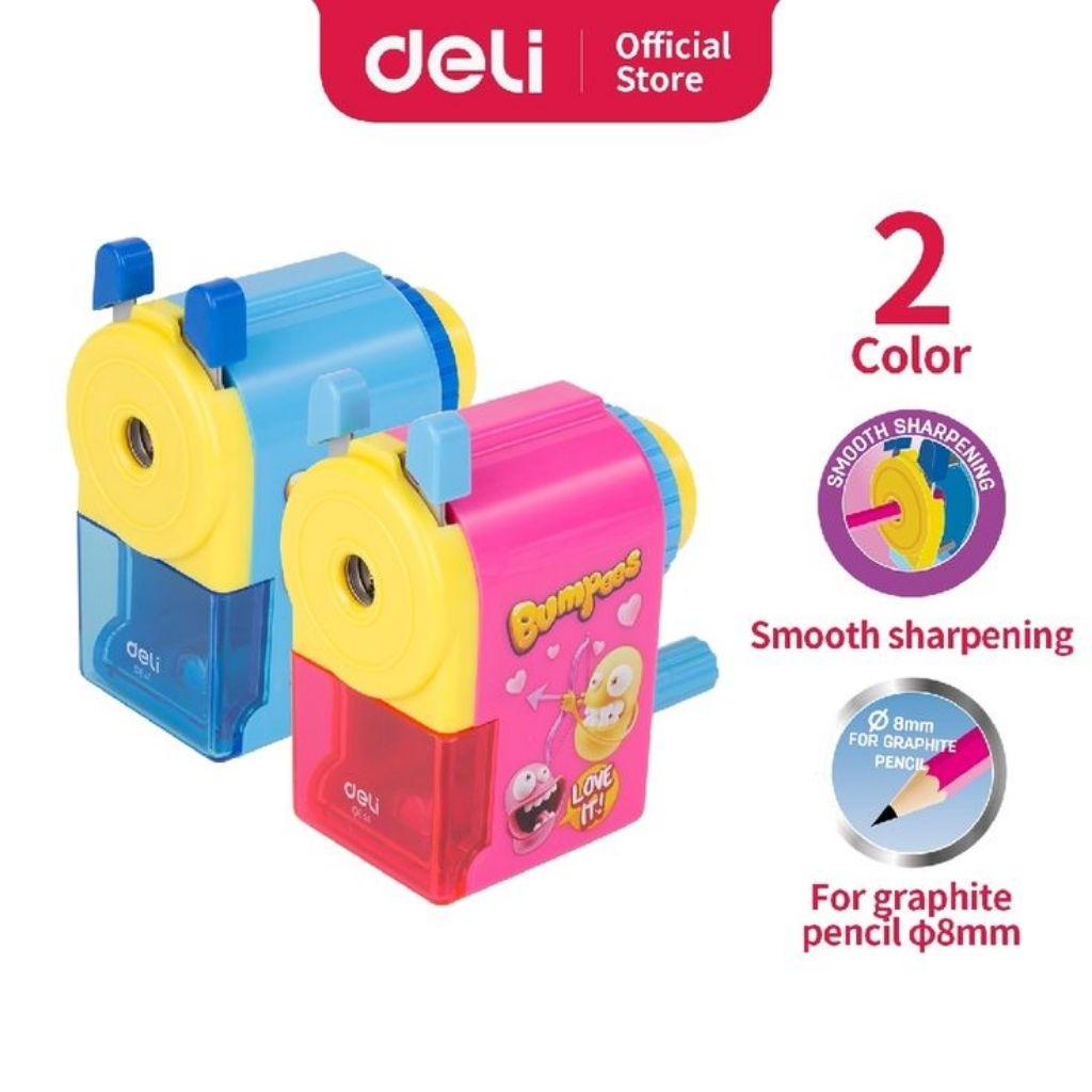 

Rautan Pensil Meja Deli Bumbass 2 Warna Manual | Rautan Pensil Putar Deli | Serutan Pensil Joyko