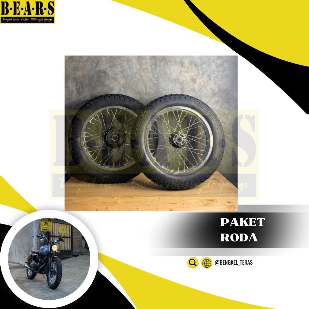 Paket Roda Upgrade Kawasaki W175 Tromol + Velg + Ban