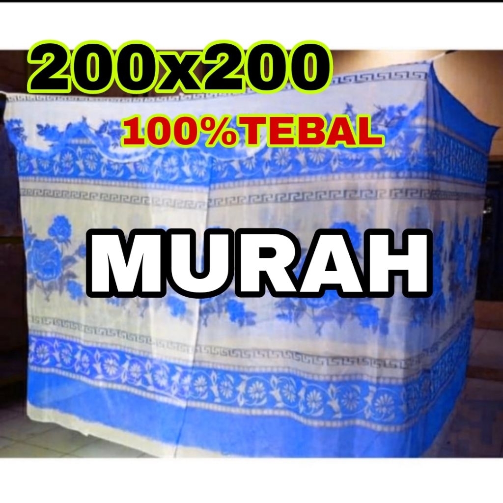 kelambu nyamuk motif bunga mawar premium ukuran 200x200