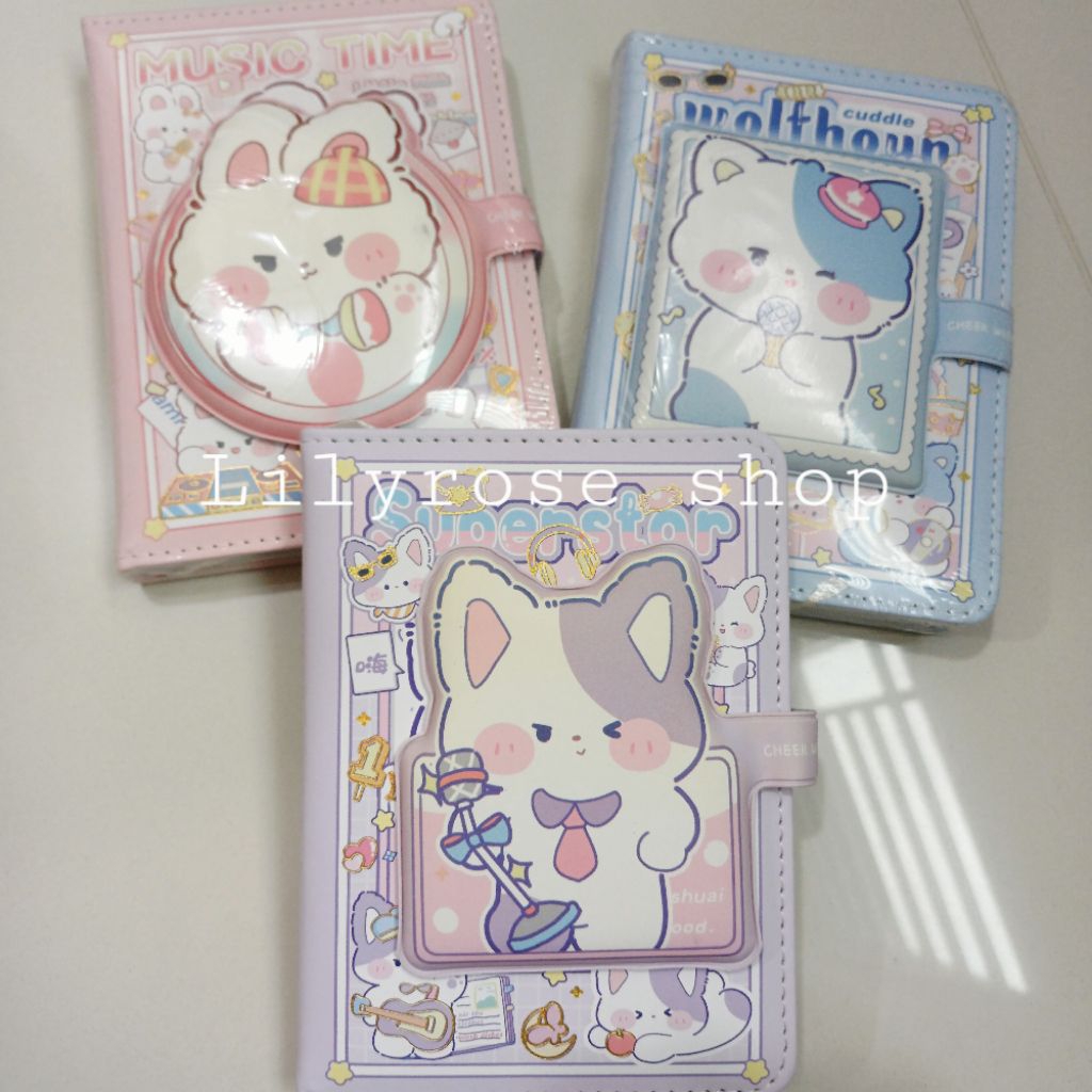 

Buku diary cover tebal soft ada magnet 101209 kucing bunny
