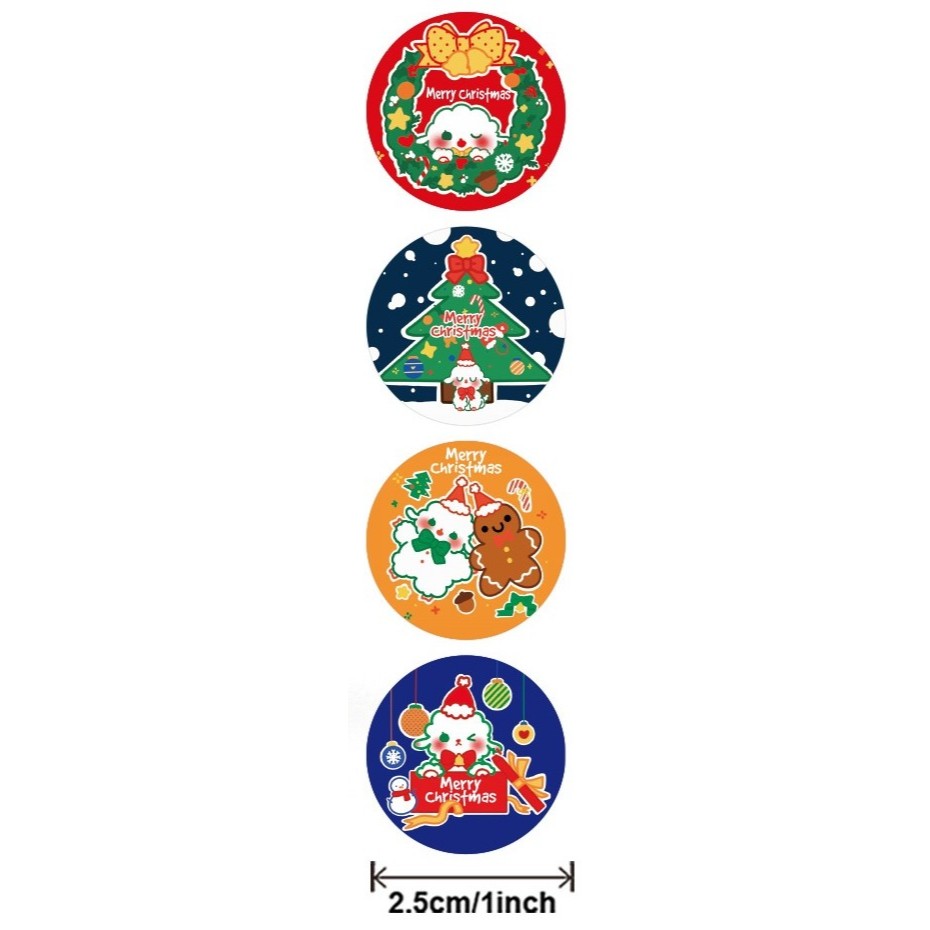

50pcs Cute Christmas Santa Claus Snowflake Seal Sticker Thank You Sticker Stiker Terima Kasih Natal untuk Online Shop Packing Label Sticker Packaging Seal Segel