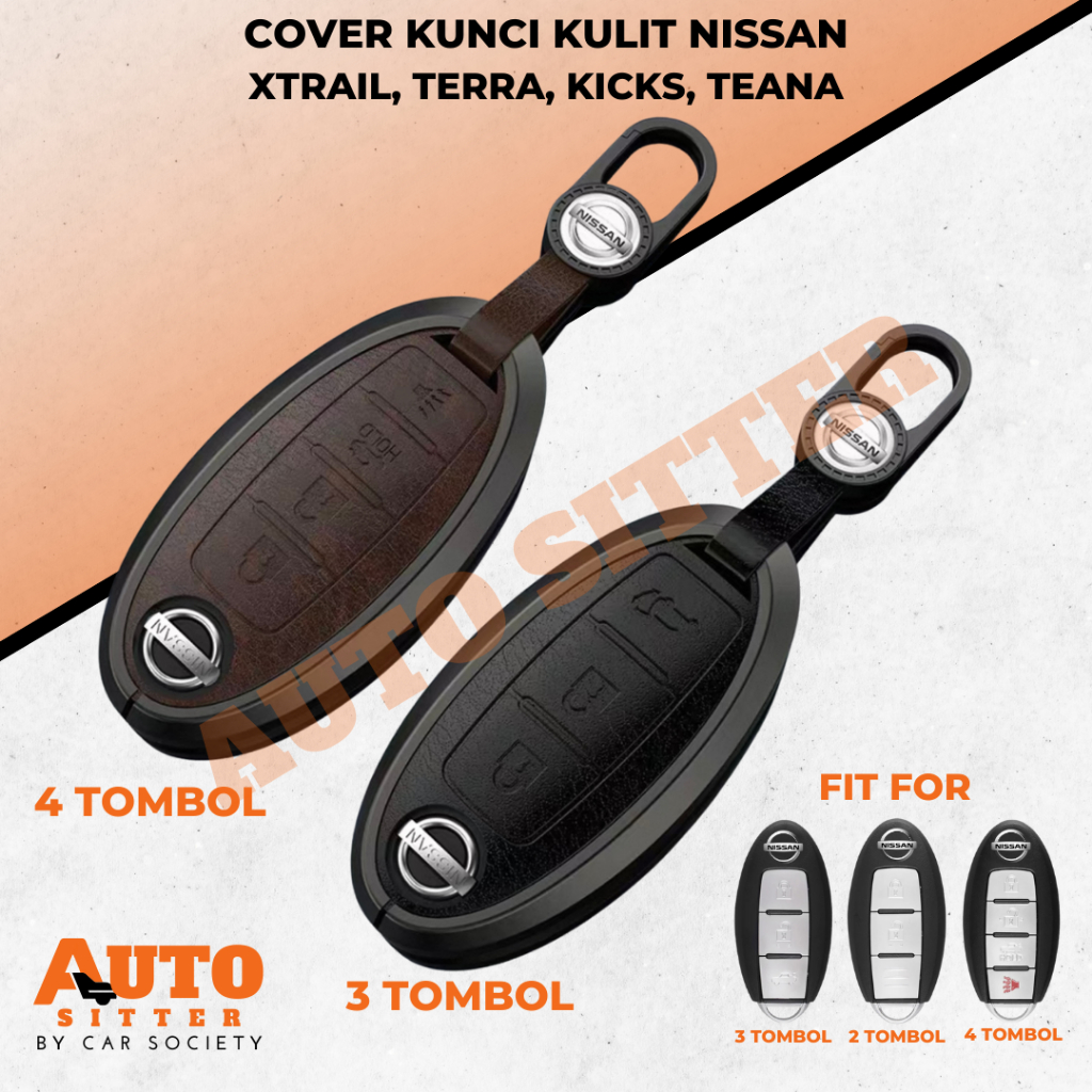 [Auto Sitter] Luxe Leather Key Cover - Sarung Kunci Kulit Premium Nissan Skyline GTR, Nissan Fairlad