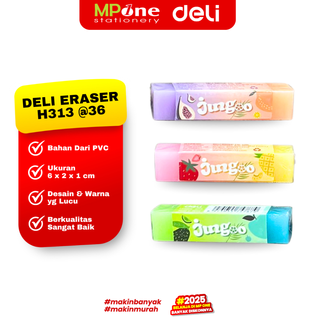 

DELI Penghapus H313 Jungoo / Pengapus Warna Karet / Penghapus Pensil Warna Gradasi Lucu H313 DELI