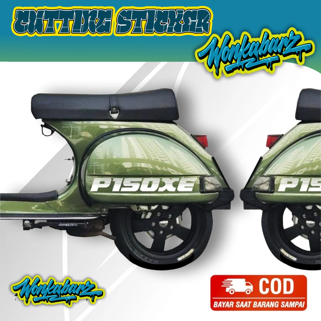 Scooter.pride STICKER STIKER CUTTING VESPA 2 TAK UNIVERSAL PX PS STYLE/ STRIPING VESPA P150XE/CUTTIN