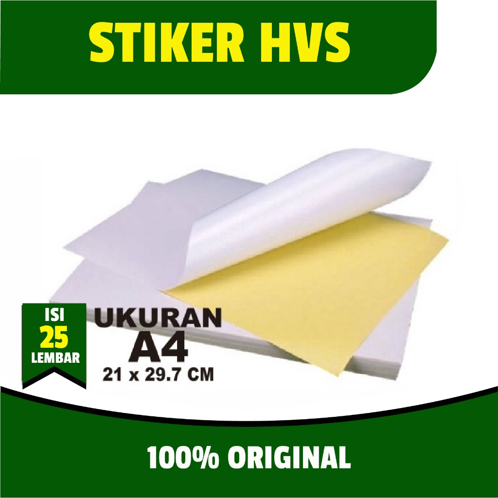 

Stiker HVS A4 isi 25 Lembar Doff